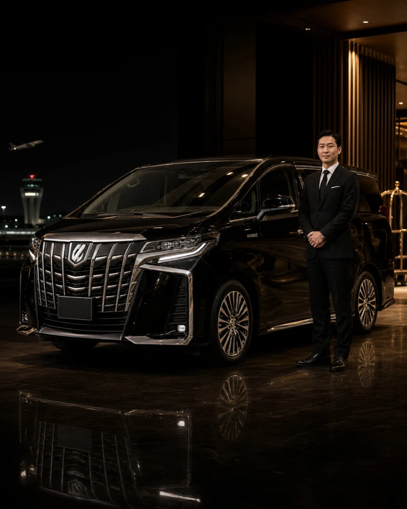Illustrative black Toyota Alphard exterior