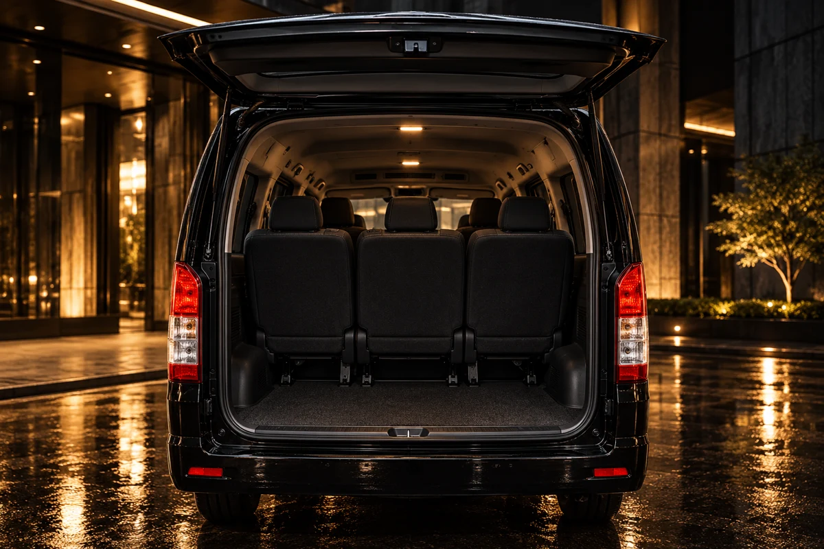 Illustrative Toyota Hiace luggage space